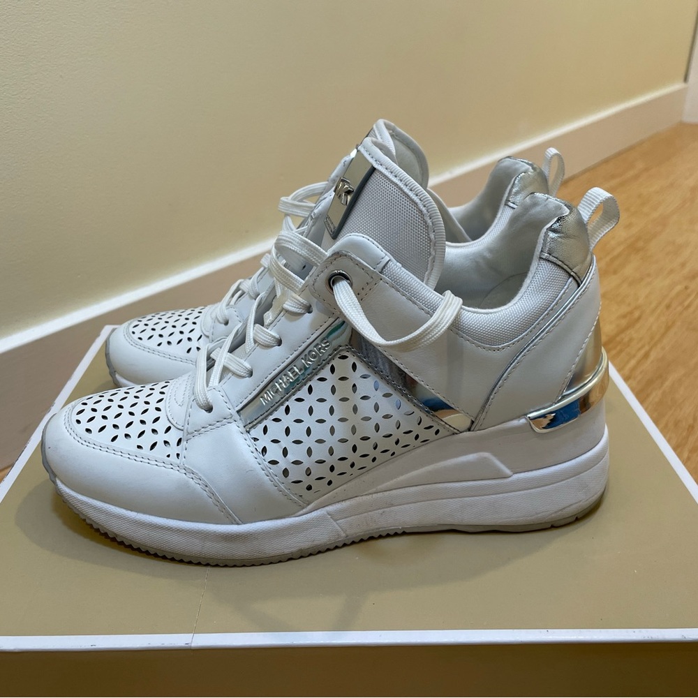 Michael Kors Leather Trainer Sneakers - Picture 2 of 5